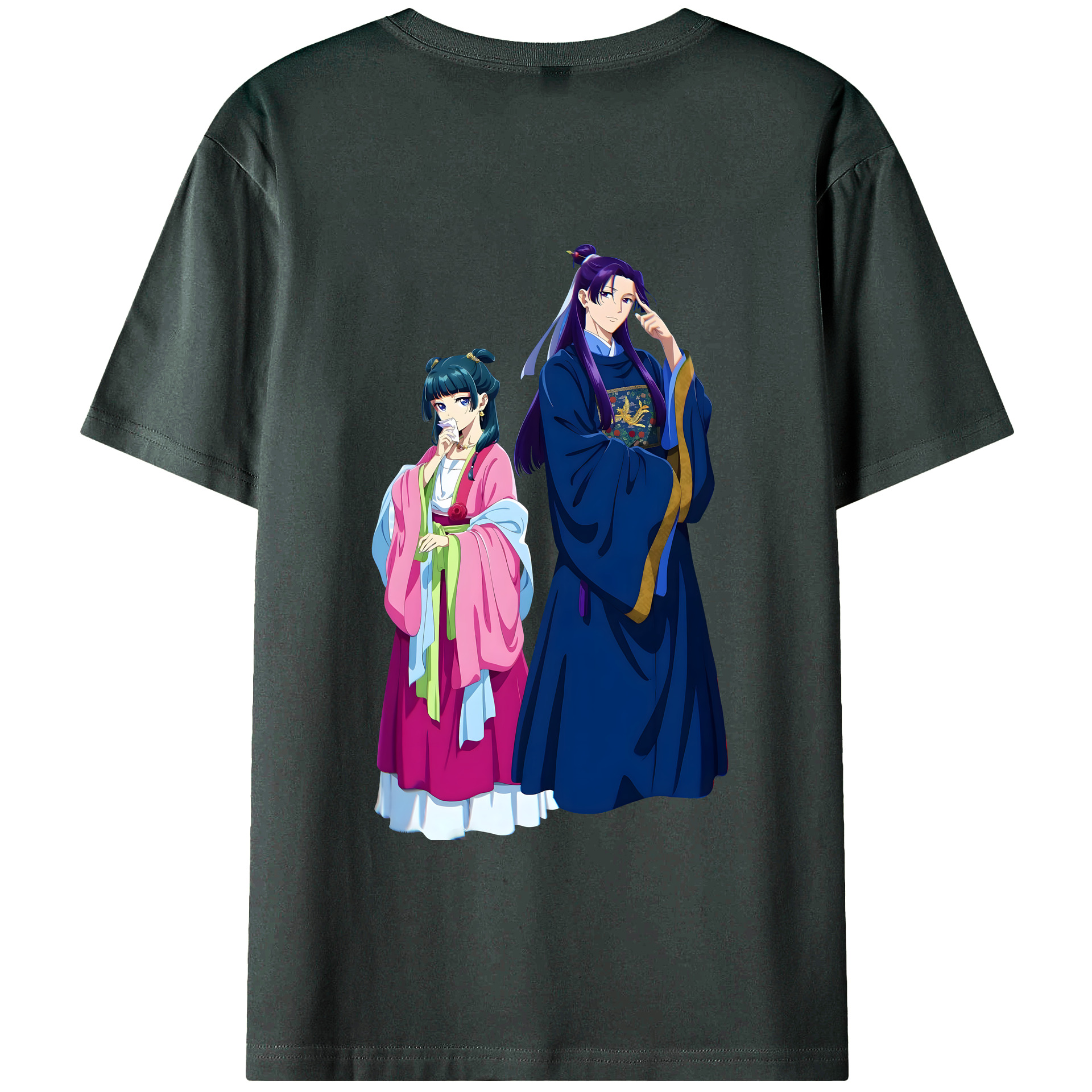（画像用） 薬屋のひとりごと The Apothecary Diaries 綿100％ メンズ半袖Tシャツ（バックプリント） 通気性